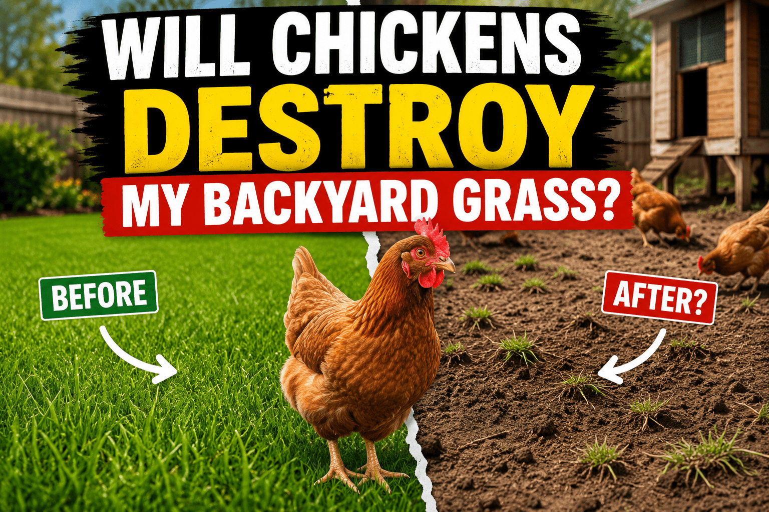 will chickens destroy my backyard grass