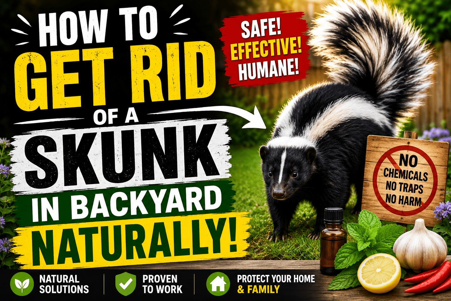 How to Get Rid of a Skunk in Backyard Naturally