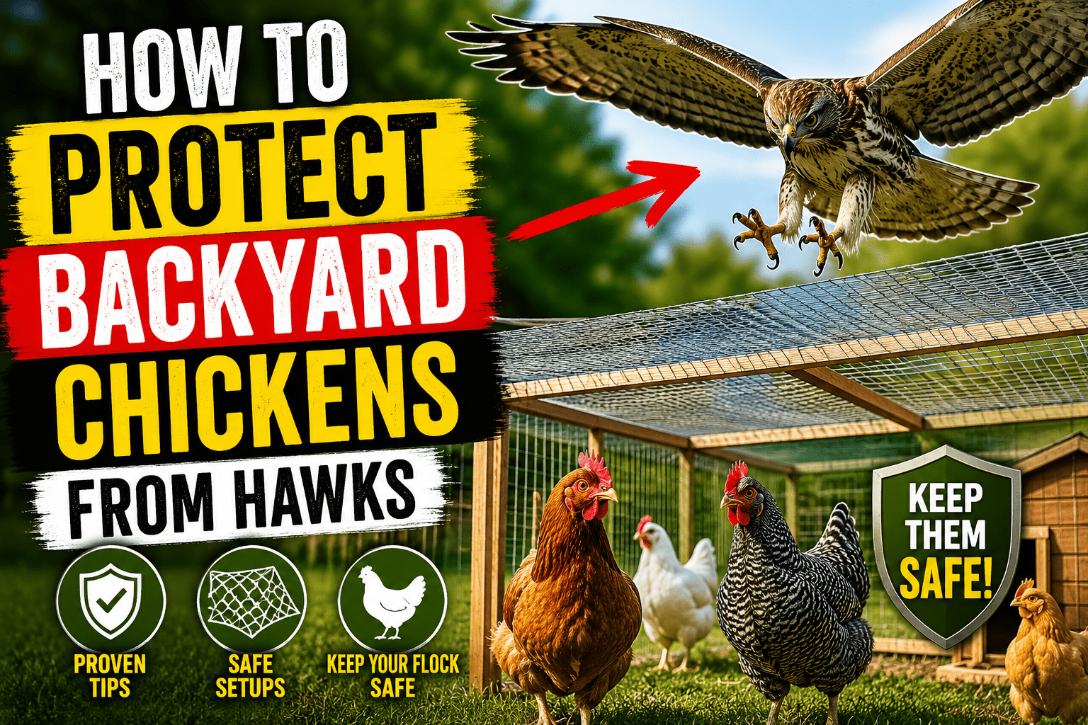 how to protect backyard chickens from hawks